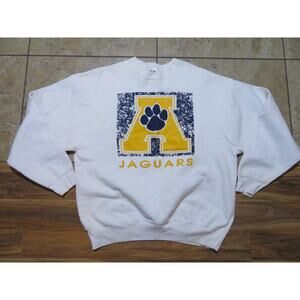 Jaguars Sweatshirt White Blue Gold Sz L 1990s